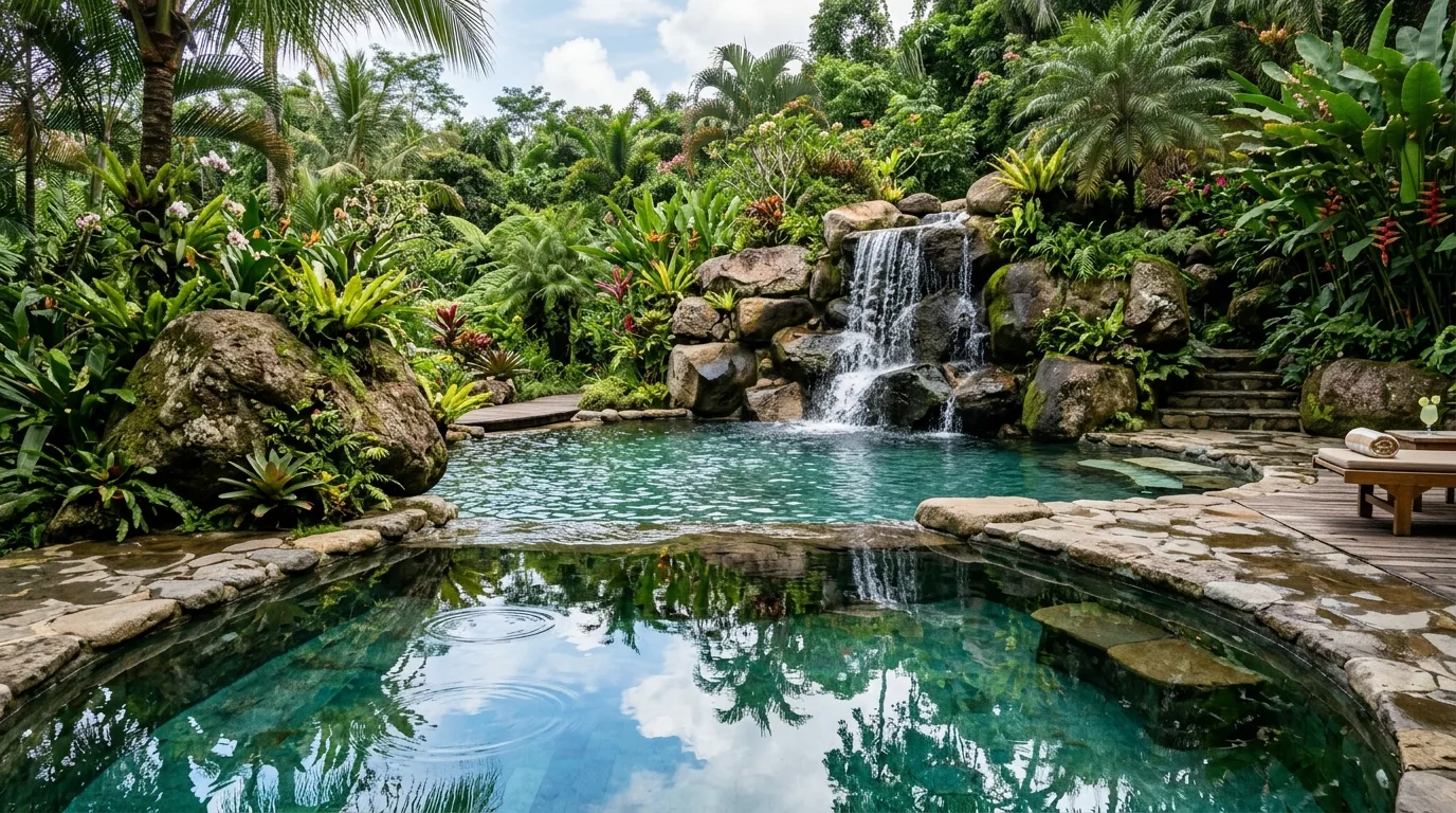 Pool With Waterfall Feature